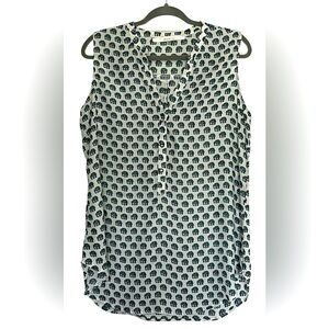 Elephant print sleeveless women’s blouse tunic top